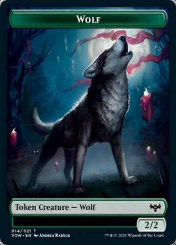 Blood // Wolf (014) Double-Sided Token [Innistrad: Crimson Vow Tokens] Magic: The Gathering