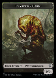 Rebel // Phyrexian Germ Double-Sided Token [Phyrexia: All Will Be One Commander Tokens] Magic: The Gathering