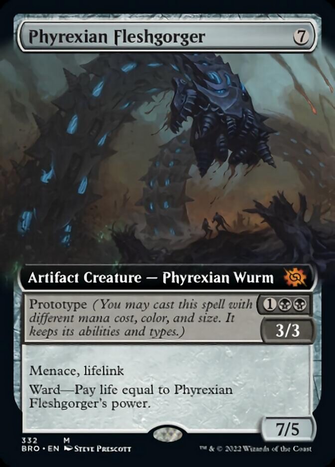 Phyrexian Fleshgorger (Extended Art) [The Brothers' War] Magic: The Gathering