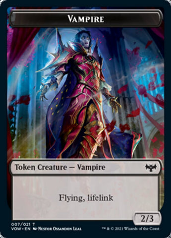Blood // Vampire (007) Double-Sided Token [Innistrad: Crimson Vow Tokens] Magic: The Gathering