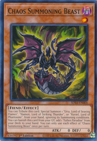 Chaos Summoning Beast [SDSA-EN004] Common Yu-Gi-Oh!