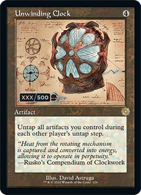 Unwinding Clock (Retro Schematic) (Serial Numbered) [The Brothers' War Retro Artifacts] Magic: The Gathering