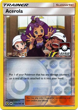 Acerola (112a/147) (League Promo 1st Place) [Sun & Moon: Burning Shadows] Pokémon