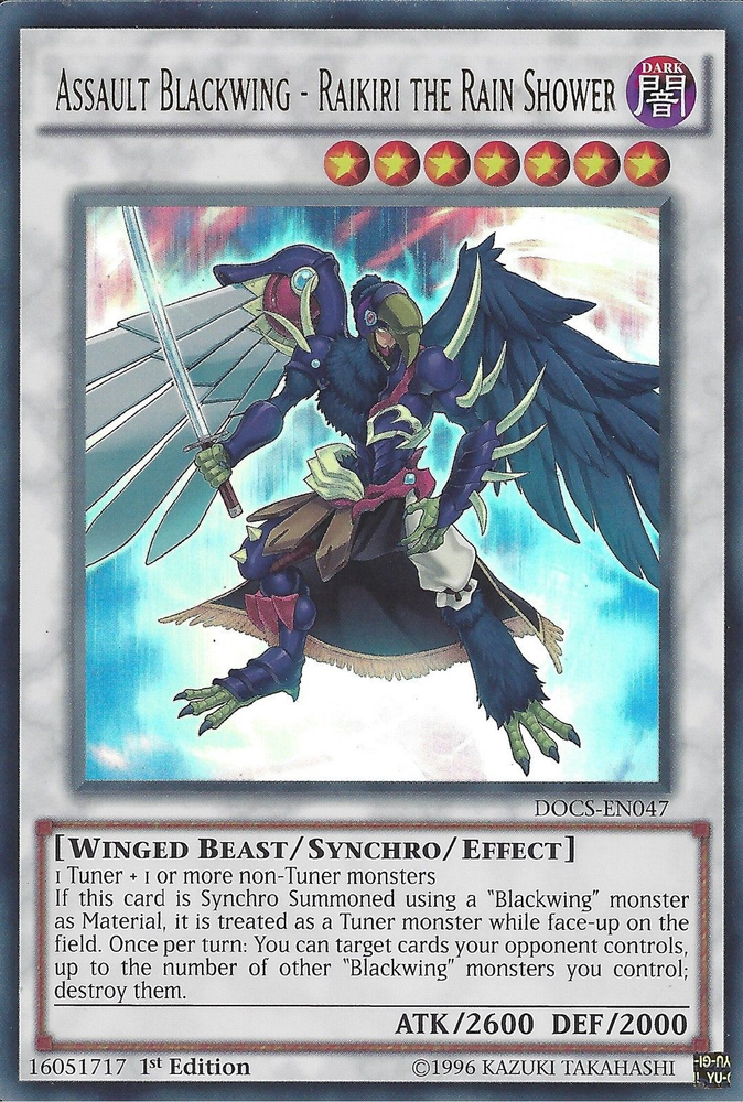 Assault Blackwing - Raikiri the Rain Shower [DOCS-EN047] Ultra Rare Yu-Gi-Oh!