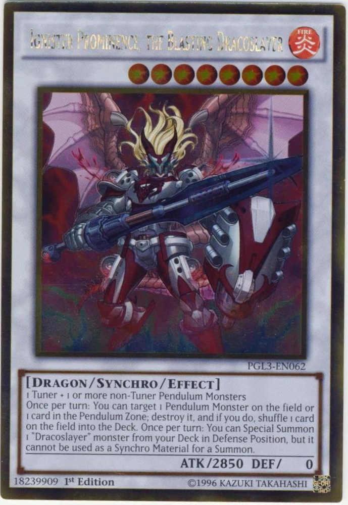 Ignister Prominence, the Blasting Dracoslayer [PGL3-EN062] Gold Rare Yu-Gi-Oh!