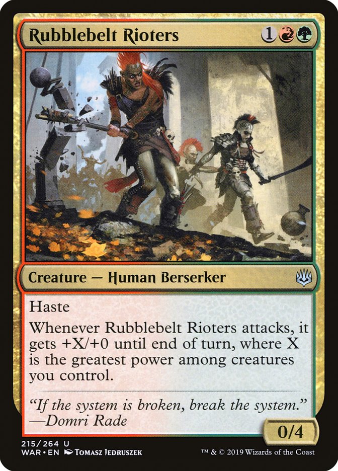 Rubblebelt Rioters [War of the Spark] Magic: The Gathering