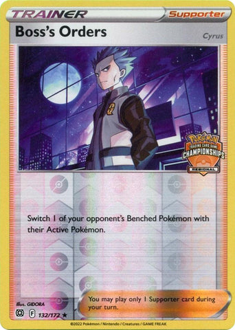 Boss's Orders (132/172) (Regional Championship Promo) [Sword & Shield: Brilliant Stars] Pokémon