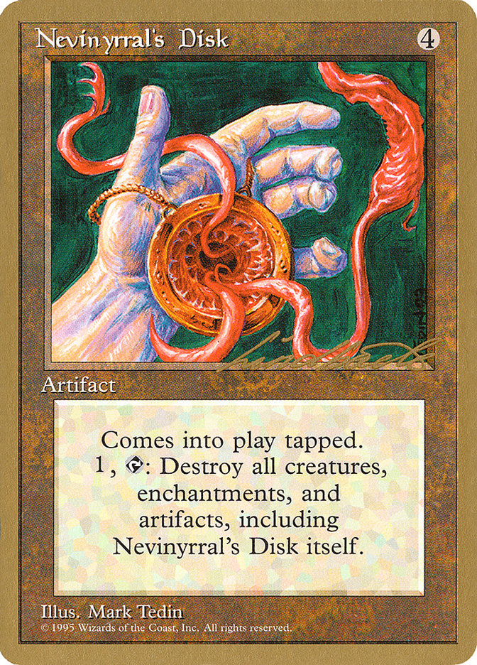 Nevinyrral's Disk (Leon Lindback) [Pro Tour Collector Set] Magic: The Gathering