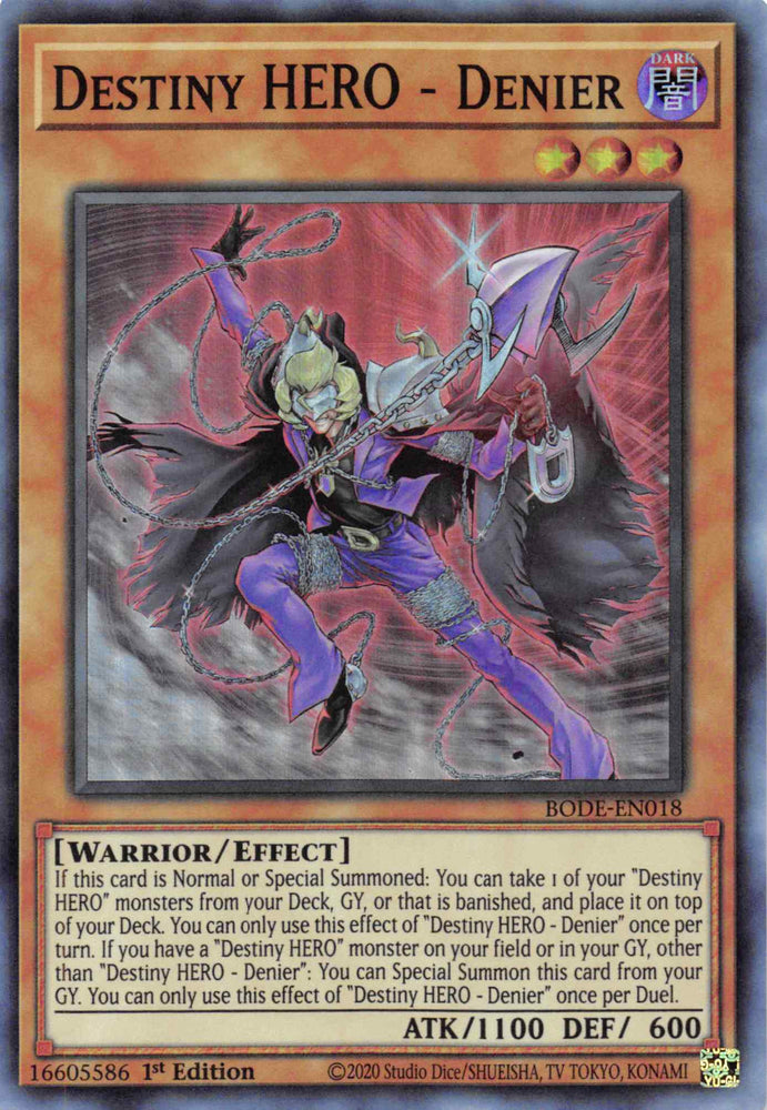 Destiny HERO - Denier [BODE-EN018] Super Rare Yu-Gi-Oh!