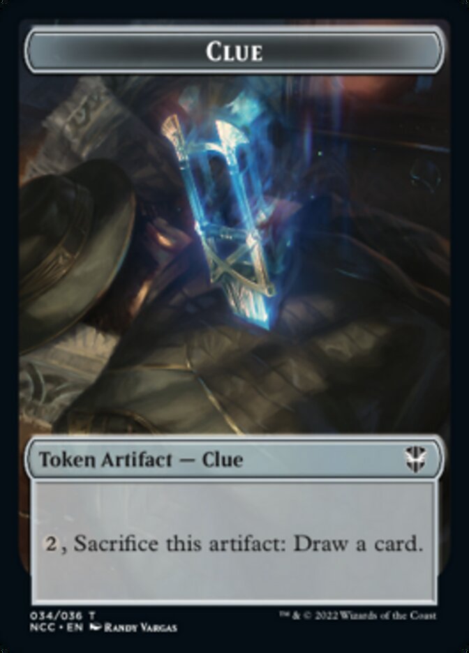 Clue // Fish Double-Sided Token [Streets of New Capenna Commander Tokens] Magic: The Gathering