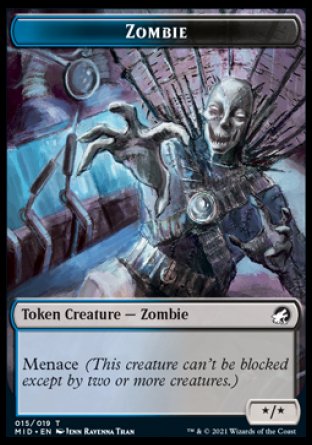 Clue // Zombie (015) Double-Sided Token [Innistrad: Midnight Hunt Tokens] Magic: The Gathering