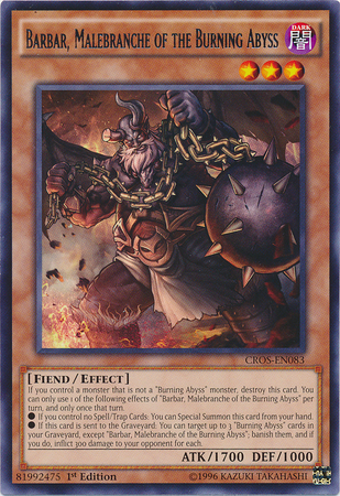 Barbar, Malebranche of the Burning Abyss [CROS-EN083] Rare Yu-Gi-Oh!