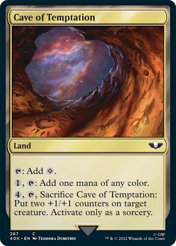 Cave of Temptation (Surge Foil) [Warhammer 40,000] Magic: The Gathering