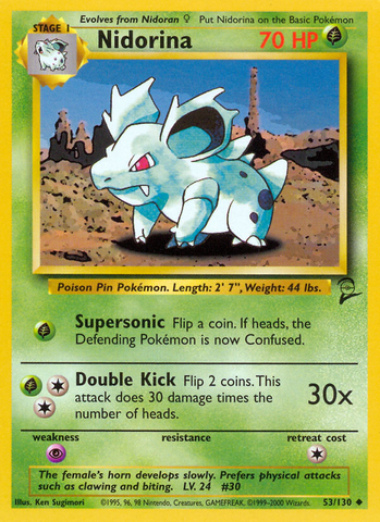 Nidorina (53/130) [Base Set 2] Pokémon
