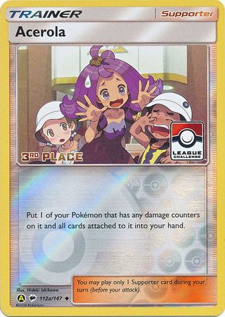 Acerola (112a/147) (League Promo 3rd Place) [Sun & Moon: Burning Shadows] Pokémon