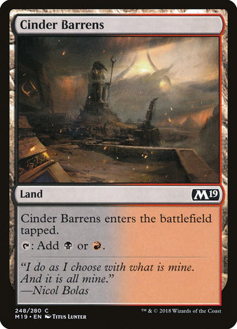 Cinder Barrens [Core Set 2019] Magic: The Gathering