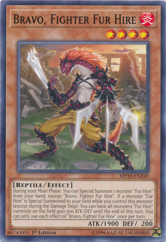 Bravo, Fighter Fur Hire [MP19-EN249] Common Yu-Gi-Oh!