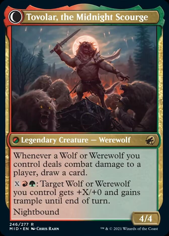 Tovolar, Dire Overlord // Tovolar, the Midnight Scourge [Innistrad: Midnight Hunt] Magic: The Gathering