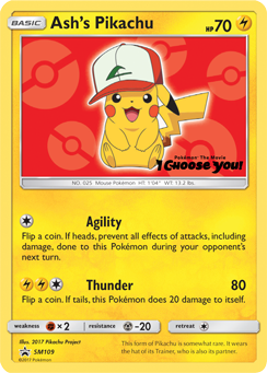 Ash's Pikachu (SM109) [Sun & Moon: Black Star Promos] Pokémon