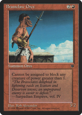 Brassclaw Orcs (Rob Alexander - Sarpadian Empires Flavor Text) [Fallen Empires] Magic: The Gathering