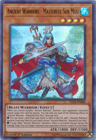 Ancient Warriors - Masterful Sun Mou [IGAS-EN008] Ultra Rare Yu-Gi-Oh!