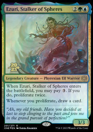 Ezuri, Stalker of Spheres [Phyrexia: All Will Be One Prerelease Promos] Magic: The Gathering