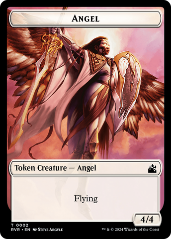 Angel Token (0002) [Ravnica Remastered Tokens] Magic: The Gathering
