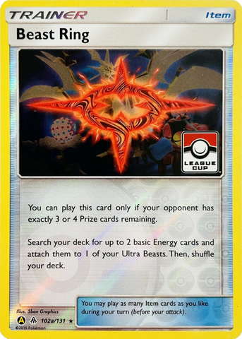 Beast Ring (102a/131) (League Promo) [Sun & Moon: Forbidden Light] Pokémon
