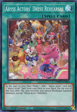 Abyss Actors' Dress Rehearsal [PHHY-EN063] Super Rare Yu-Gi-Oh!