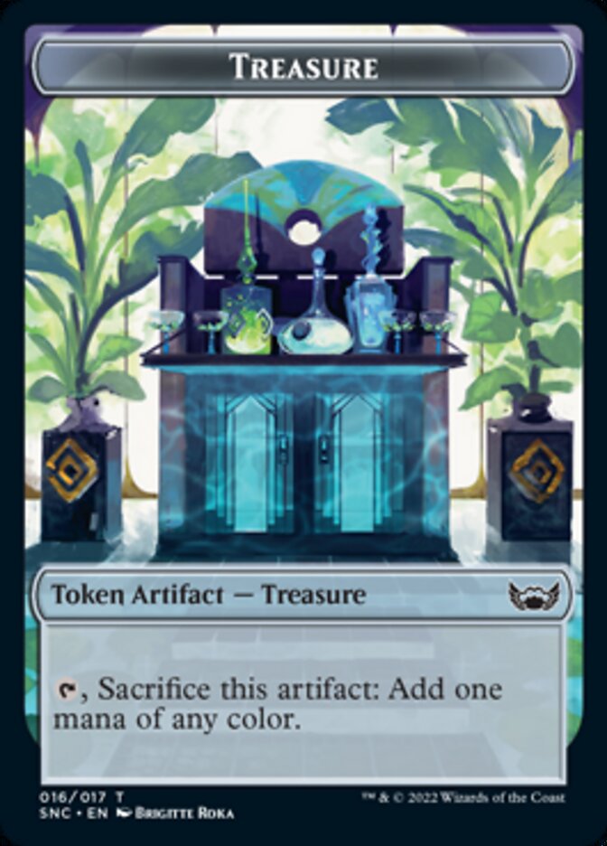 Treasure (016) // Dog Double-Sided Token [Streets of New Capenna Tokens] Magic: The Gathering