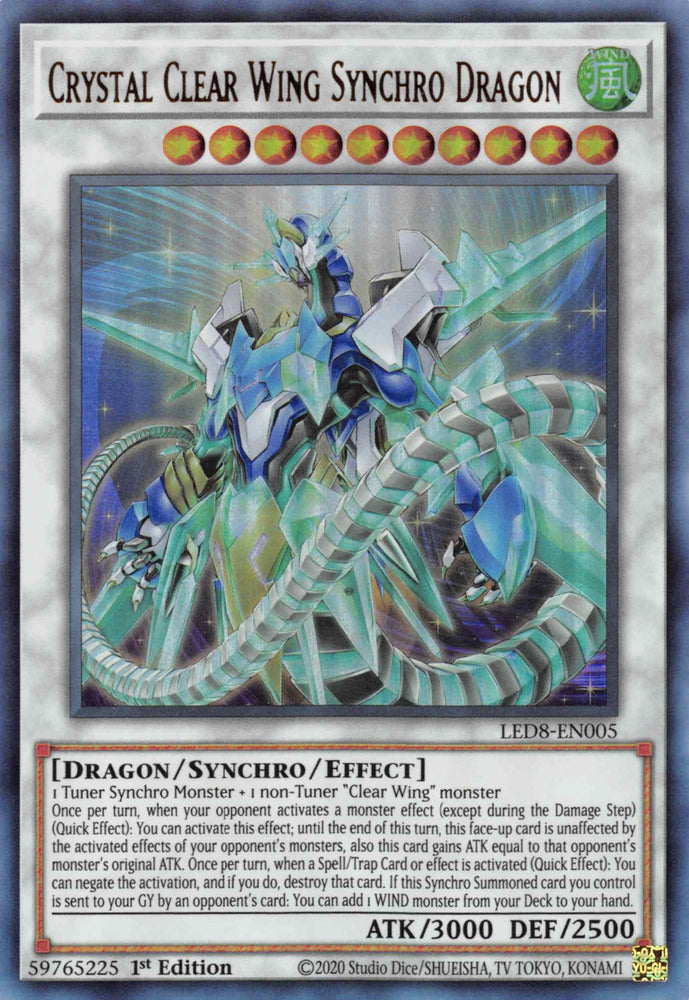 Crystal Clear Wing Synchro Dragon [LED8-EN005] Ultra Rare Yu-Gi-Oh!