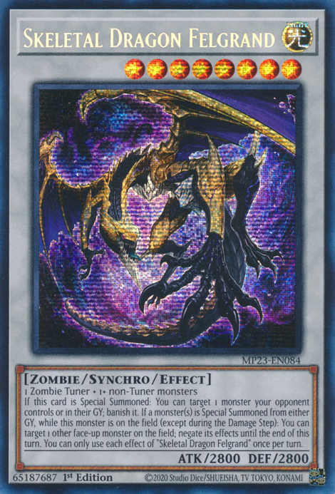 Skeletal Dragon Felgrand [MP23-EN084] Prismatic Secret Rare Yu-Gi-Oh!