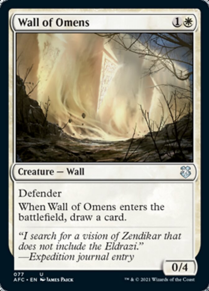 Wall of Omens [Dungeons & Dragons: Adventures in the Forgotten Realms Commander] Magic: The Gathering