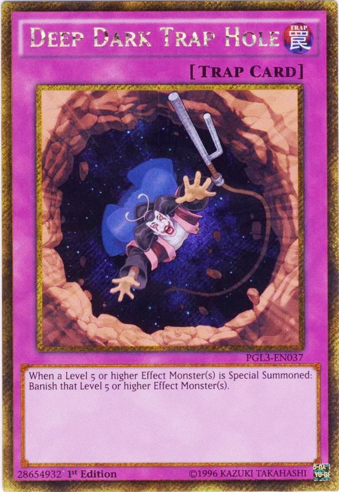 Deep Dark Trap Hole [PGL3-EN037] Gold Secret Rare Yu-Gi-Oh!