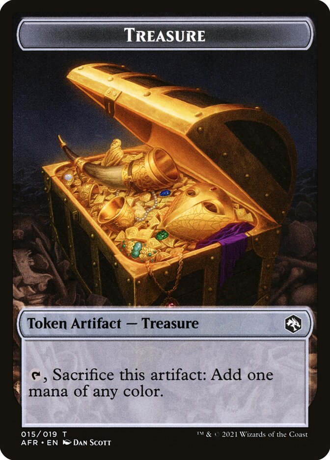 Thopter // Treasure Double-Sided Token [Dungeons & Dragons: Adventures in the Forgotten Realms Commander Tokens] Magic: The Gathering