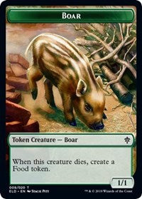 Boar // Food (18) Double-Sided Token [Throne of Eldraine Tokens] Magic: The Gathering