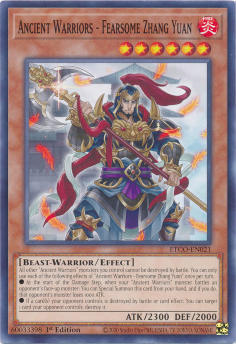 Ancient Warriors - Fearsome Zhang Yuan [ETCO-EN021] Common Yu-Gi-Oh!