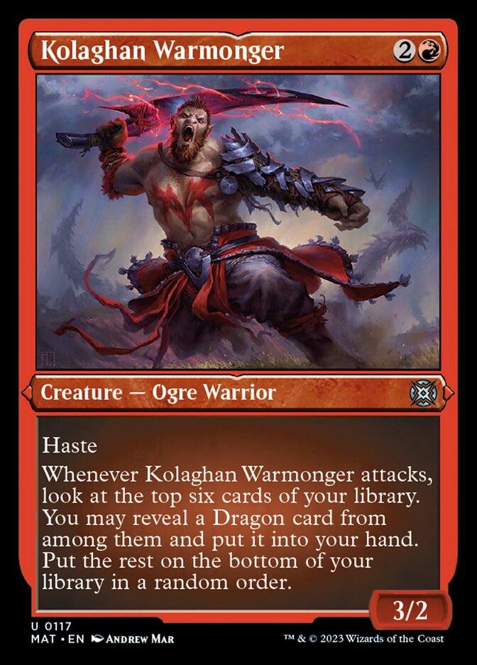 Kolaghan Warmonger (Foil Etched) [March of the Machine: The Aftermath] Magic: The Gathering