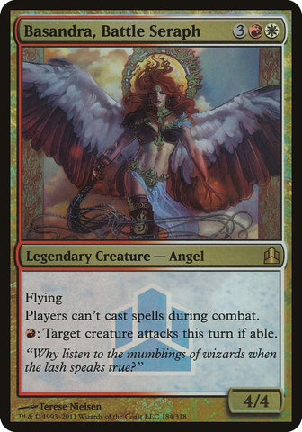Basandra, Battle Seraph (Launch) (Oversized) [Commander 2011 Oversized] Magic: The Gathering