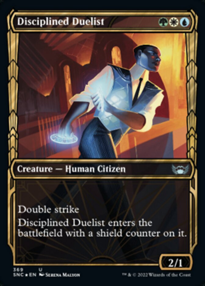 Disciplined Duelist (Showcase Golden Age Gilded Foil) [Streets of New Capenna] Magic: The Gathering