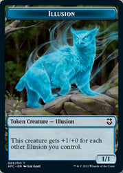 Illusion // Skeleton Double-Sided Token [Dungeons & Dragons: Adventures in the Forgotten Realms Commander Tokens] Magic: The Gathering