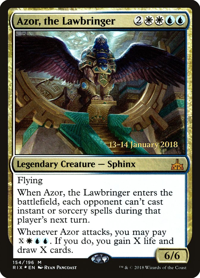Azor, the Lawbringer [Rivals of Ixalan Prerelease Promos] Magic: The Gathering