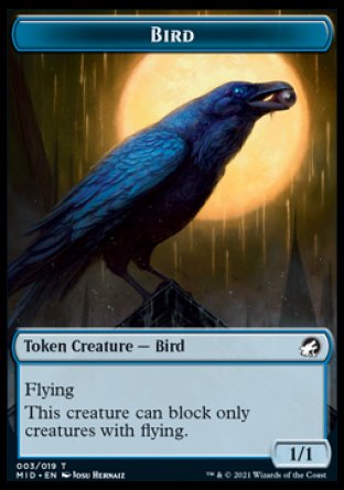 Human // Bird Double-Sided Token [Innistrad: Midnight Hunt Tokens] Magic: The Gathering