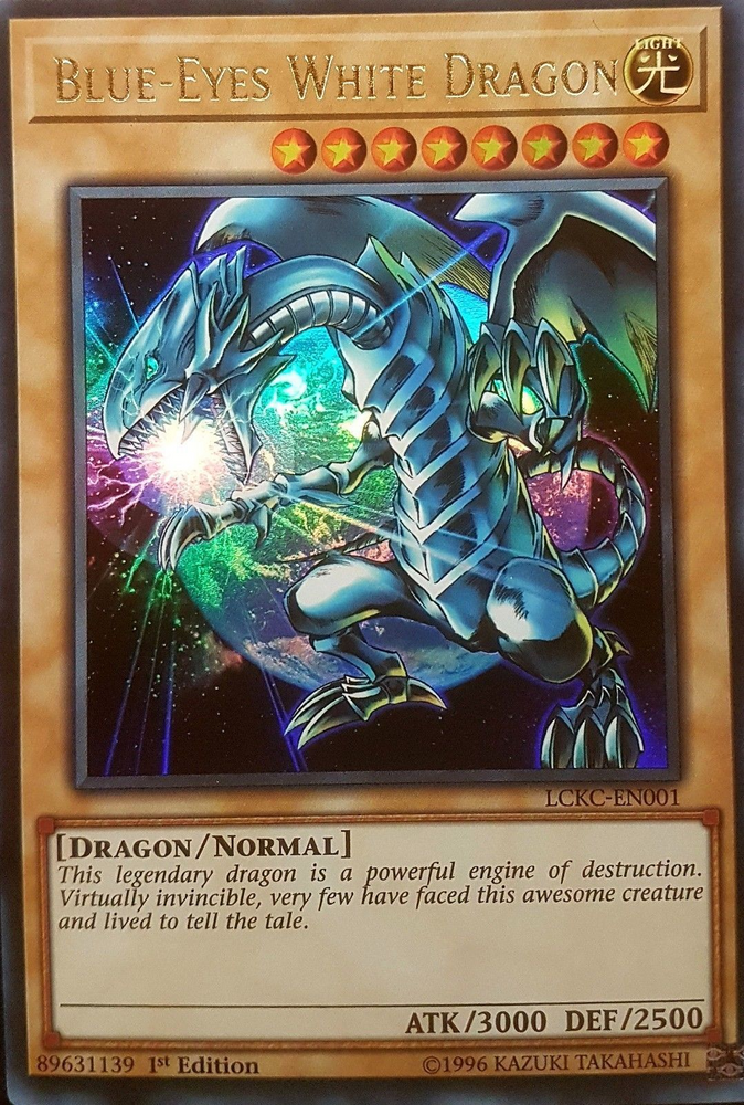 Blue-Eyes White Dragon (Version 3) [LCKC-EN001] Ultra Rare Yu-Gi-Oh!