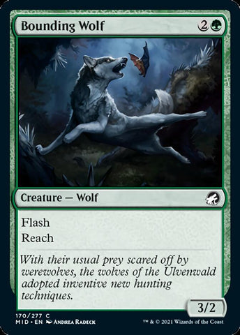 Bounding Wolf [Innistrad: Midnight Hunt] Magic: The Gathering