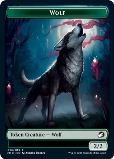 Centaur // Wolf Double-Sided Token [Innistrad: Midnight Hunt Commander Tokens] Magic: The Gathering