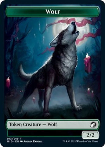 Centaur // Wolf Double-Sided Token [Innistrad: Midnight Hunt Commander Tokens] Magic: The Gathering