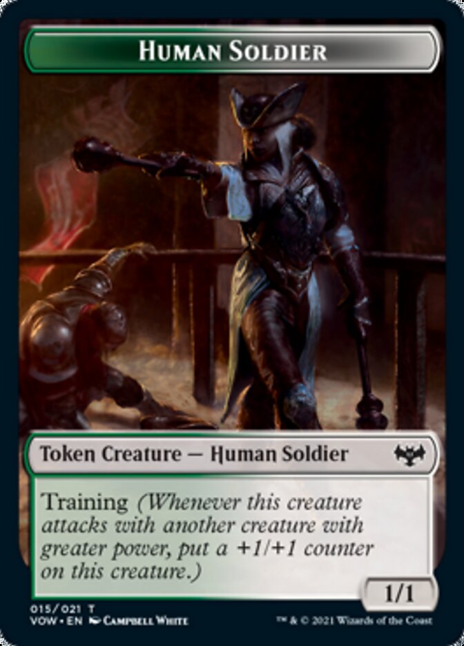 Human (001) // Human Soldier Double-Sided Token [Innistrad: Crimson Vow Tokens] Magic: The Gathering