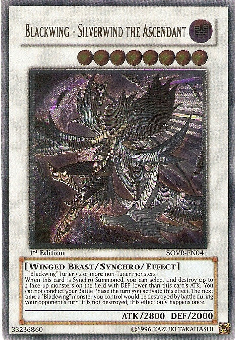 Blackwing - Silverwind the Ascendant [SOVR-EN041] Ultimate Rare Yu-Gi-Oh!