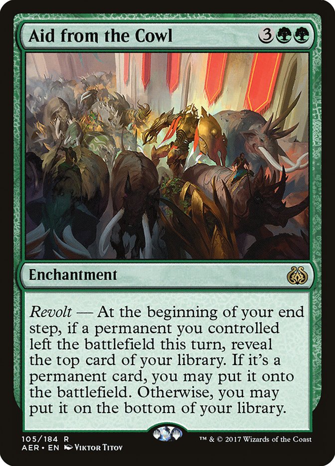 Aid from the Cowl [Aether Revolt] Magic: The Gathering